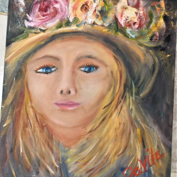 New, Original "Golden Girl" oil painting, 16"x20" - Picture 2 of 4